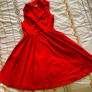 Lindy Bop red Rockabilly collared dress w/pockets!